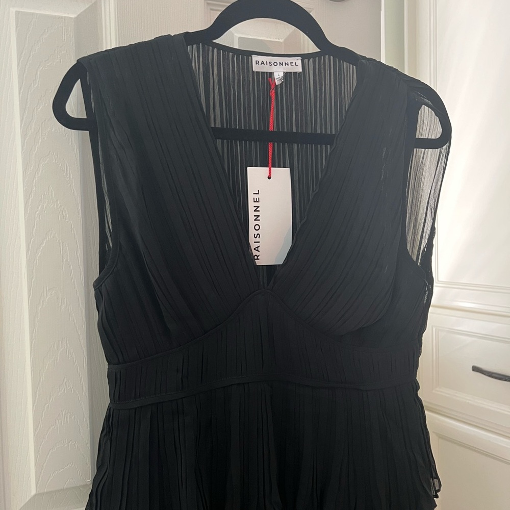Black Pleated Women's Dress